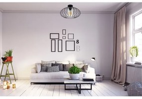 Lampadario a plafone CORRINI 1xE27/60W/230V diametro 34 cm nero/limpido