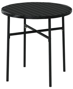 Set Mobili da Pranzo per Giardino 3 pz Polyrattan Nero