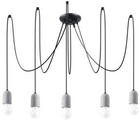 Sollux SL.1161 - Lampadario a sospensione con filo NESO 5xE27/15W/230V ragno calcestruzzo