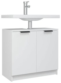 Armadietto da bagno bianco 64,5x33,5x59 cm in legno multistrato