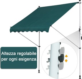 Tenda da Sole Avvolgibile 2x1,5m  Verde...