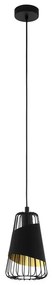 Lampadario Glamour Austell nero paralume nero E27 Ø16.5cm EGLO