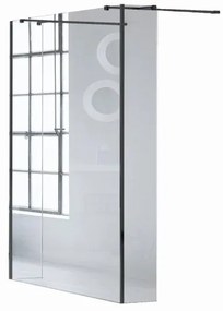 Box doccia walk-in Wens, vetro 6 mm, H 200 cm, profilo nero