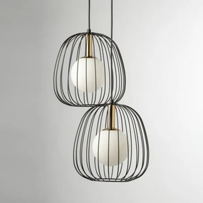 Lampadario a sospensione con filo BELL 2xG9/12W/230V nero/oro