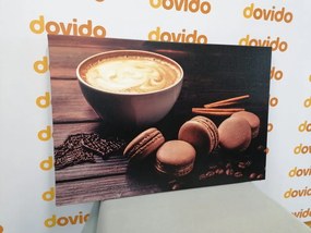 Quadro su tela – Caffè con macaron al cioccolato