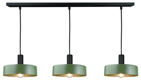 Lampadario a sospensione con filo HAKI 3xE27/60W/230V verde/nero