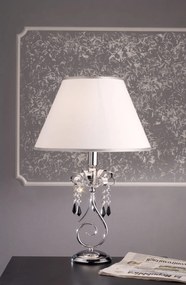 Lampada tavolo con  cristallo  e paralume - 710/L - Fashion Crystal -  Arredo Luce Oro 24 kt