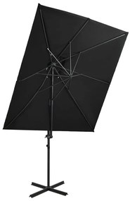 Ombrellone A Sbalzo Con Doppia Copertura 250x250 Cm Sabbia /