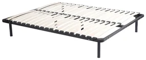 Rete a doghe 180 x 200 cm 2 x 19 doghe Con piedi Nero  - KALISTA di YSMÉE
