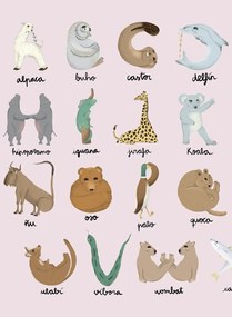 Coordonne Carta da parati panoramica Animal Alphabet - Pinky