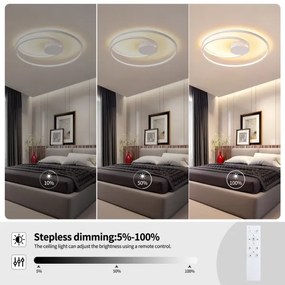 Brilagi- Lampada da soffitto LED dimmerabile TWISTER LED/75W/230V Ø 70 cm bianco + telecomando