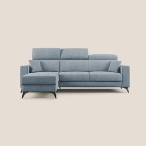 Pegaso divano letto angolare con poggiatesta reclinabili e rivestimento impermeabile T02 carta da zucchero