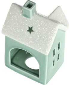 Retlux - Casetta per candele in porcellana 11,1 cm menta