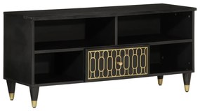 Mobile Porta Tv 100x33x46 Cm İn Legno Massello Di Mango /