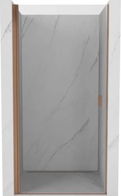 Mexen Mist-B porta doccia a battente 80 cm, trasparente, rame spazzolato - 8A2-080-000-65-00