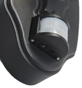 Lanterna da parete per esterni nera con sensore di movimento IP44 - New Orleans up