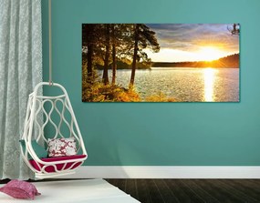 Stampa su tela – Tramonto sul lago