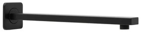 Set doccia nero opaco con braccio soffione rettangolare 30x20 e kit doccia