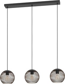 Eglo 901869 - Lampadario a cavo ALMANZORA 3xE27/60W/230V nero