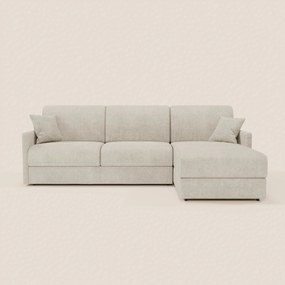 TOMMY Divano Letto con penisola contenitore - design minimal e sfoderabile in tessuto smacchiabile simil cotone T33