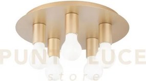 Plafoniera strike oro 5 luci attacco e27 35x35x86cm in metallo