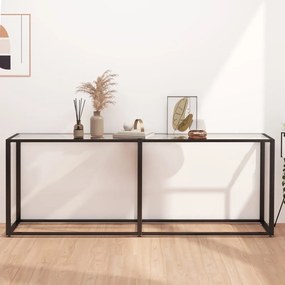 Tavolo Consolle Trasparente 200x35x75,5 Cm İn Vetro Temperato /
