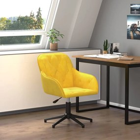 Sedia Da Ufficio Girevole Gialla İn Velluto /