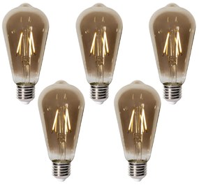 Set di 5 E27 dimbare LED lamp ST64 smoke 2W 200 lm 2700K