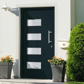 Porta Dıngresso İn Alluminio E Pvc Antracite 110x210 Cm /