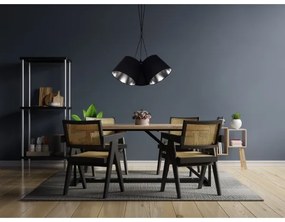 Lampadario su corda  ZOMA 3xE27/60W/260V nero/cromo lucido