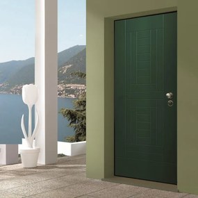 Porta blindata YALE Hawk L 80 x H 210 cm verde/noce apertura sinistra