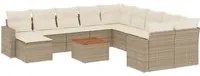 Set Divani da Giardino 12 pz con Cuscini Beige in Polyrattan 3224420