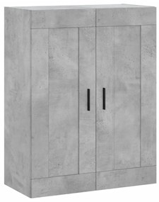 Credenza Grigio Cemento 69,5x34x180 cm in Legno Multistrato