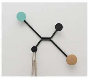 Appendiabiti da parete nero con dettaglio verde menta Hook - Gazzda
