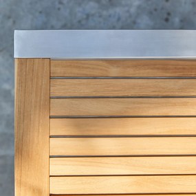 Tikamoon - Set panca tavolo da esterno giardino teak tek teck legno inox Arno