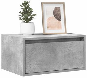 Comodini A Parete Con Luci Led 2 Pz Grigio Cemento /