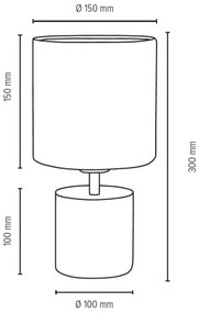 Spot-Light 6091936 - Lampada da tavolo STRONG ROUND 1xE27/25W/230V cemento
