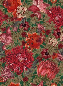 Mindthegap Tapete The Flowering - Red/ Green