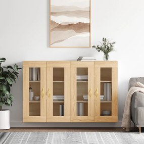Armadietti A Parete 2 Pz Rovere Sonoma İn Legno Multistrato /