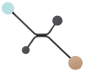 Appendiabiti da parete nero con dettaglio verde menta Hook - Gazzda