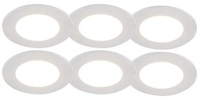 Set di 6 faretti da incasso bianchi con LED dimmerabile a 3 livelli IP65 - Blanca