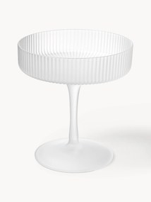 Set di 2 coppe da champagne in vetro soffiato con scanalatura in rilievo Ripple