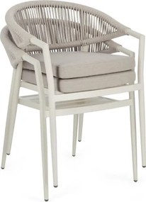 Sedia Da Esterno Impilabile Con Braccioli In Alluminio E Corda Millor Wall Bizzotto