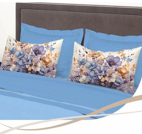 Lenzuola matrimoniali cotone Dalia Collezione Casa  Colore Azzurro, Dimensioni e Misure Matrimoniale