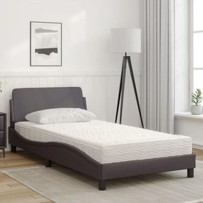 Letto materasso grigio 100x200 cm in similpelle