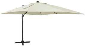 Ombrellone A Sbalzo Con Palo E Luci A Led Sabbia 300 Cm /