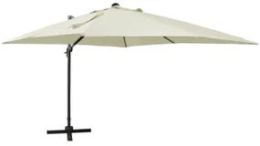 Ombrellone A Sbalzo Con Palo E Luci A Led Sabbia 300 Cm /