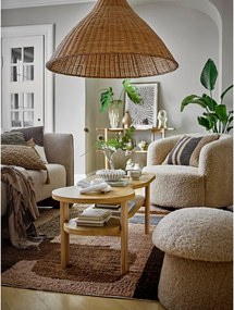 Sgabello beige in tessuto bouclé Bocca - Bloomingville