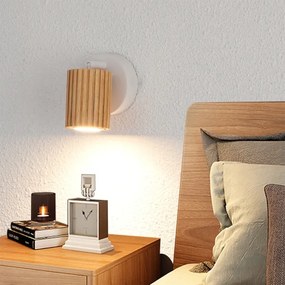 Brilagi - Faretto da parete MODERN WOOD 1xGU10/8W/230V legno di gomma/bianco