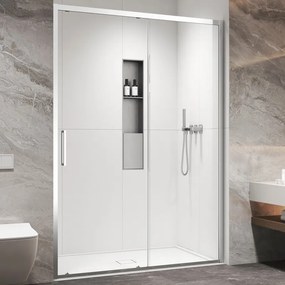 Porta doccia scorrevole 150cm altezza 200cm finitura cromo | KZ4000 - KAMALU